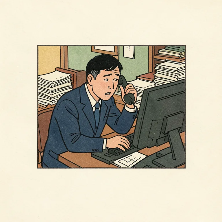 Illustration of 忙しい