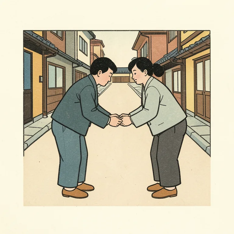 Illustration of 挨拶する